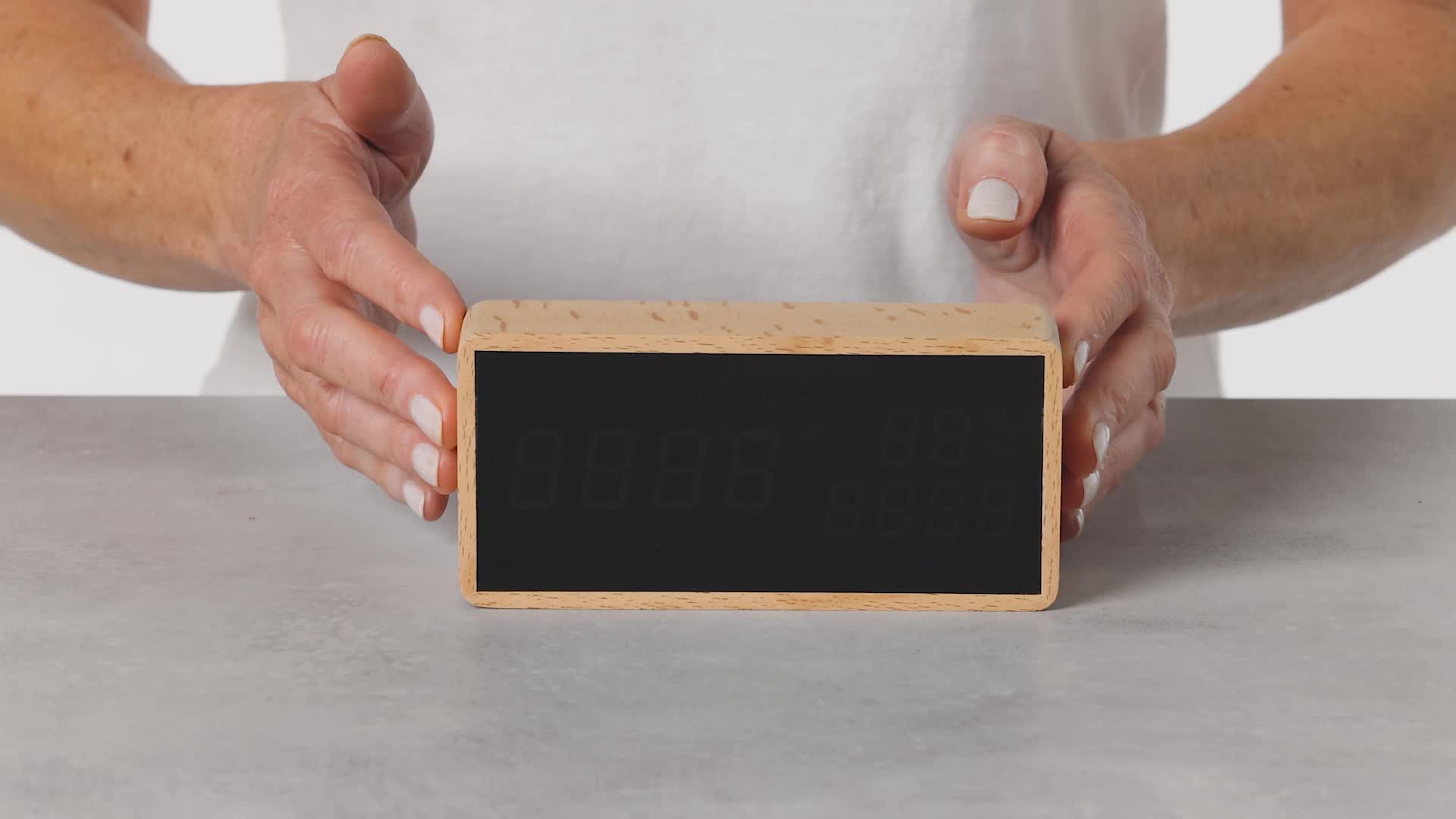 Sveglia Digitale Flysocks In Legno - Con Temperatura, Umidità E 3 Livelli Luminosità - Foto 4