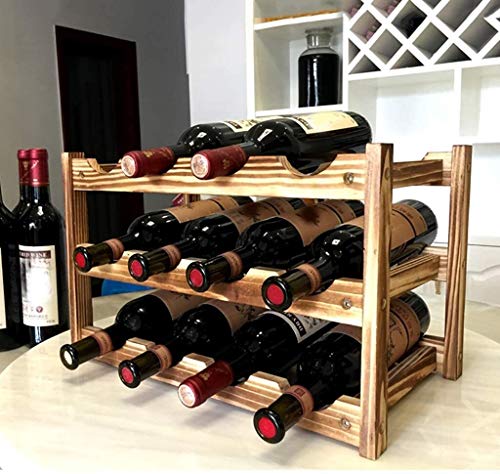Soporte para botellas de vino de madera maciza 12 lugares miniatura 2