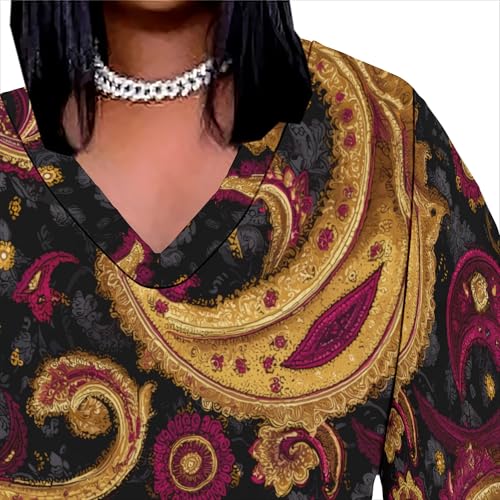 Image of Womens African Dresses Sexy Casual T-Shirt Dresses Long Sleeve Oversized Baggy Summer Sundress