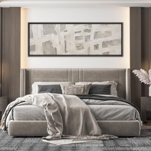 Image of MUDECOR Large Framed Canvas Print Wall Art Neutral Abstract for Living Room