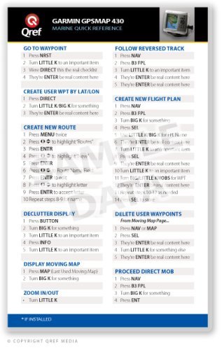 Garmin GPSMAP MARINE 430 Qref Card Checklist (Qref Marine Quick Reference)      Cards – January 1, 2009