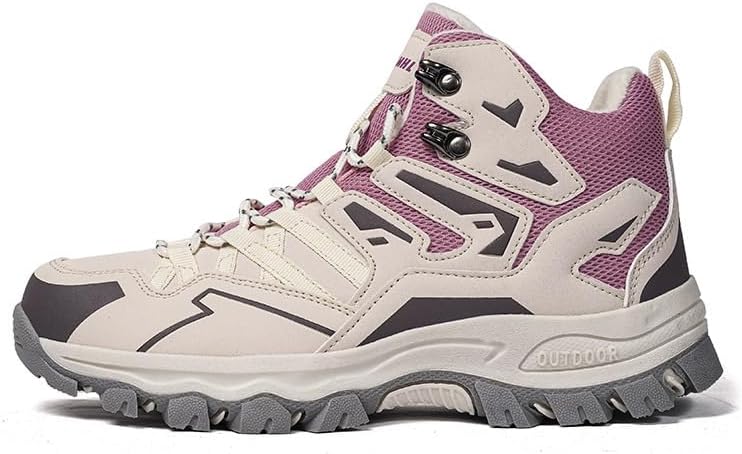 Women’s Waterproof Winter Hiking Boots, Warm Fur Lined Ankle Snow Boots for Outdoor Work, Walking & Backpacking