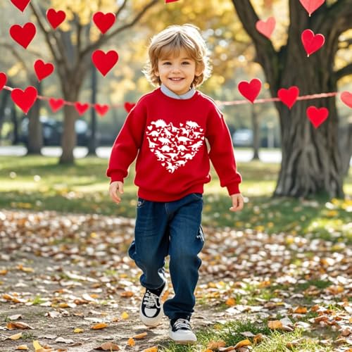 Kids Valentines Sweatshirts Toddler Boys Girls ABC I LOVE U Heart Graphic Shirt Toddler Long Sleeve Outfit Tops2