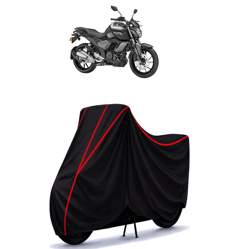 Image of FZ-FI V3 Water Resistant Bike Cover for All Motorcycles & Scooters | Heavy Duty Premium Taffeta Fabric | UV Protection, Dustproof, Scratchproof | All Weather Two Wheeler Body Cover with Elastic Bottom