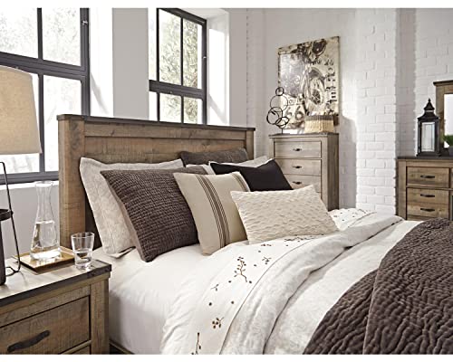 Signature Design By Ashley Trinell Rustic Panel Headboard, Queen, Warm Brown #TOP2