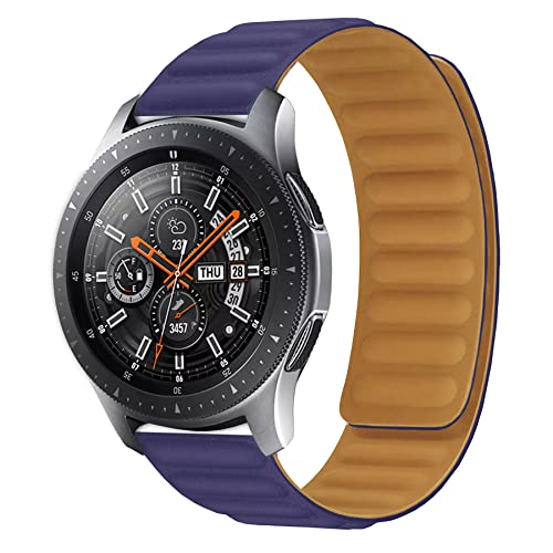 Image of ACM Watch Strap 22mm for Universal 22mm Size Replacement Strap Smartwatch | Magnetic Silicone Loop Luxury Band Purple