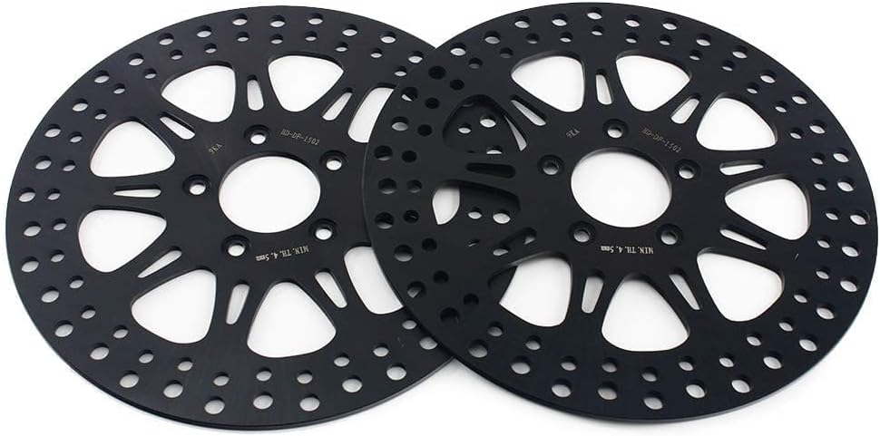 TOFR 21x3.5 Front Wheel Rim 36 Fat King Spokes Tubeless For Harley Touring 2000-2008 Road King Street Glide Road Glide Electra Glide 2001 2002 2003 2004 2005 2006 With 11.5" Black Front Brake Rotors