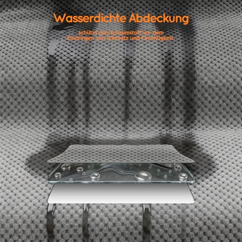 Thihome Hundetreppe 2 Stufen Verlängert 55cm, Gelenkschonend für Hunde,Grau