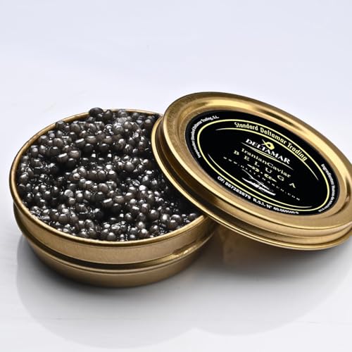 Beluga Caviar - Classical Sturgeon Caviar - Premium Quality Siberian Kaviar - Huso Huso Orginial Finest Caviar - Fine Flavor and Quality - Deltamar Caviar CITES Certified (30 gm)