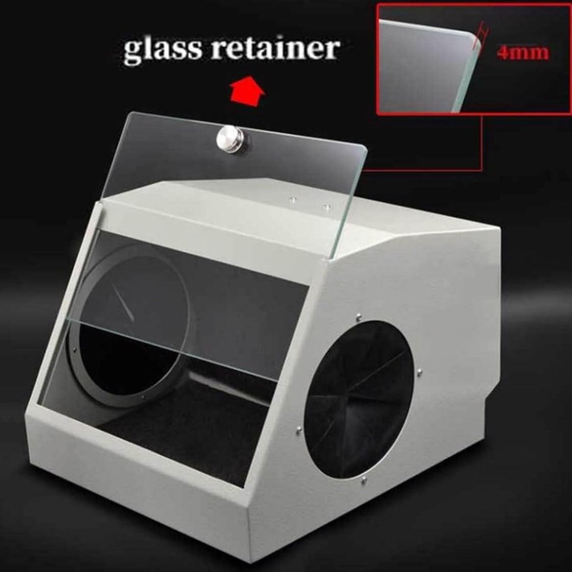 Dental Lab Dust Box con estrazione dell'aria, dispositivo di filtraggio e sorgente luminosa LED 5500K per sabbiatura, previene la fuoriuscita della polvere, migliora la sicurezza del laboratorio