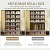 Bamboo Shoe Storage Cabinet with Doors, 8 Tier Freestanding Shoes Heels Sneakers Shoe Rack Shelf for 36-40 Pairs, Entryway Shoe Cabinet for Hallway Living Room (Milky White) - Image 5