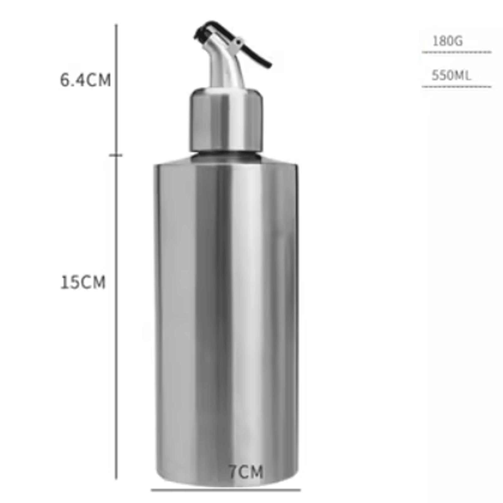 KRILLIQ Lattina di Olio Oliera in Acciaio Inossidabile Confezione da 2 Bottiglie cilindriche per Olio Set Dispenser per Olio e aceto per la Finitura dei Piatti per Condimento