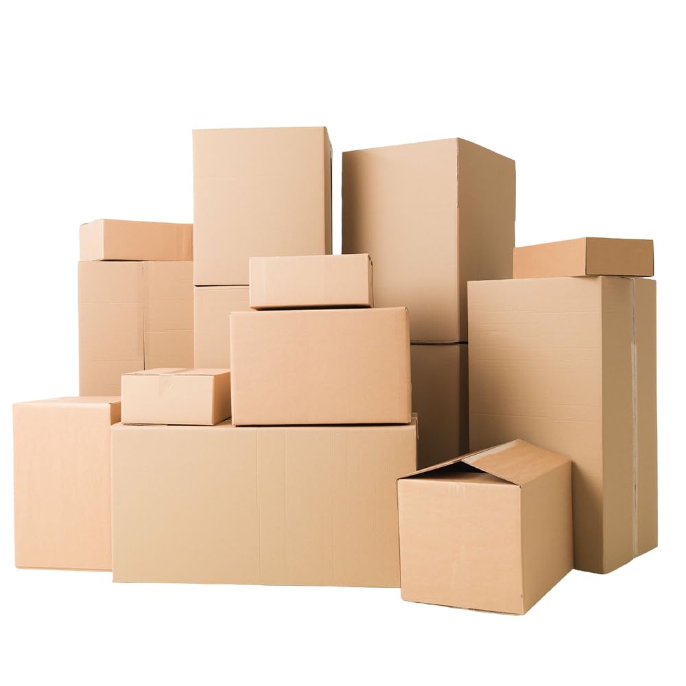 Tezraftaar® 20 x Cardboard Boxes for Moving 45cm x 35cm x 48cm Double Wall House Removal Posting Shipping Packaging Carton