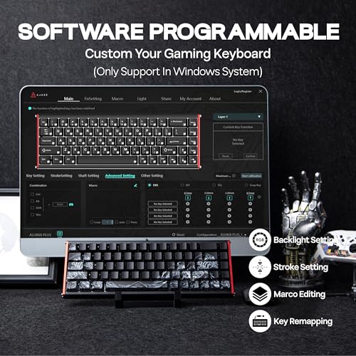 Image of MechLands AJAZZ ALUX68 HE Aluminum Rapid Trigger Gaming Keyboard with Magnetic Switch, Wired Hall Effect Keyboard with 8K Polling Rate, 0.125ms Latency, RGB Backlight (Black Side-Printed, ALUX68)