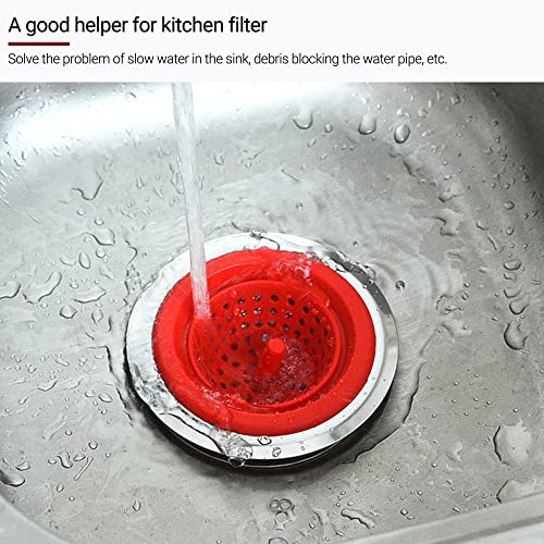 Colador para fregadero de cocina de silicona rojo 4.6 pulgadas miniatura 6