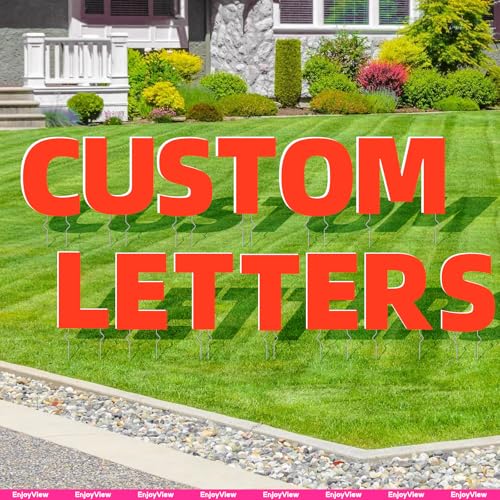 EnjoyView Custom Yard Letters 20 Inch Yard Words and Numbers with Stakes Personalized Outdoor Lawn Signs Birthday Celebrations and Events 6 Quantity Options