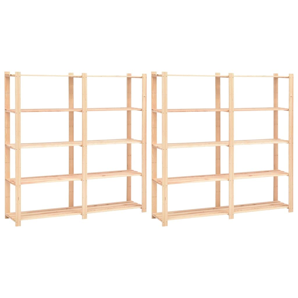Générique Étagères de Rangement à 5 Niveaux 2pcs 170x38x170 cm Pin 500 kg,Entreprise & Industrie,Stockage Industriel,Étagères industrielles,3051109