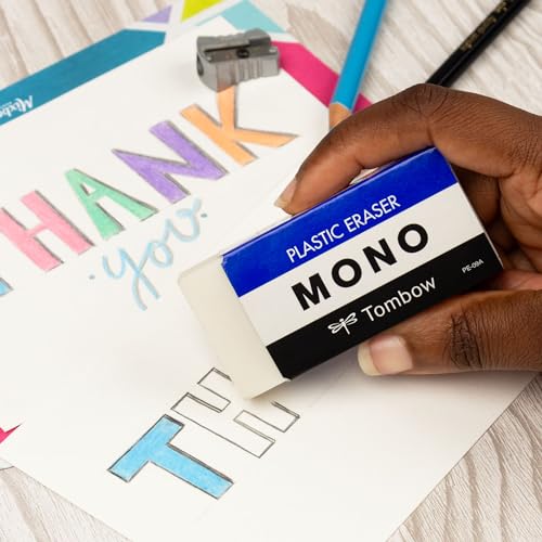 Image of Tombow 57332 Mono Eraser, White, Jumbo, 1 Pack. Cleanly Removes Marks