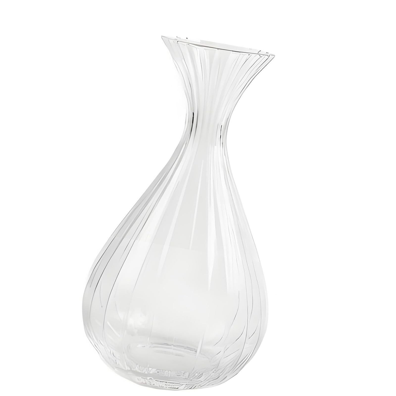Contemporary Art Ribbed Glass Vase for Flower Bouquets or Minimalists Home Decoration Wedding Centerpieces Ribbed Glass