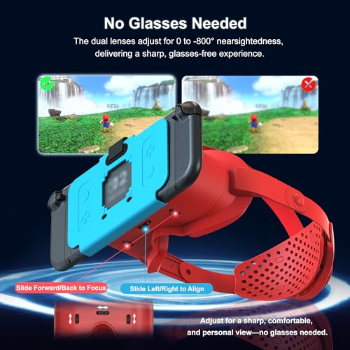 Casque VR Optimisé Switch 2 Bleu et Orange avec Sangle Confort Ergonomique