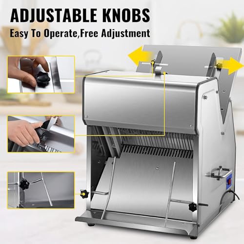 Máquina eléctrica para cortar pan de acero inoxidable 370W miniatura 2