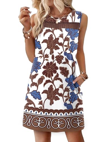 Image of WIHOLL Summer Dresses for Women 2026 Beach Vacation Spring Fashion Clothing Lace Mini Tank Dress with Pockets