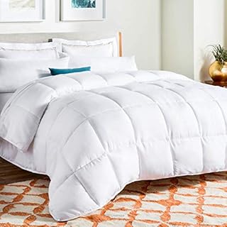 LINENSPA All Season Hypoallergenic Down Alternative Microfiber Comforter, Queen, White