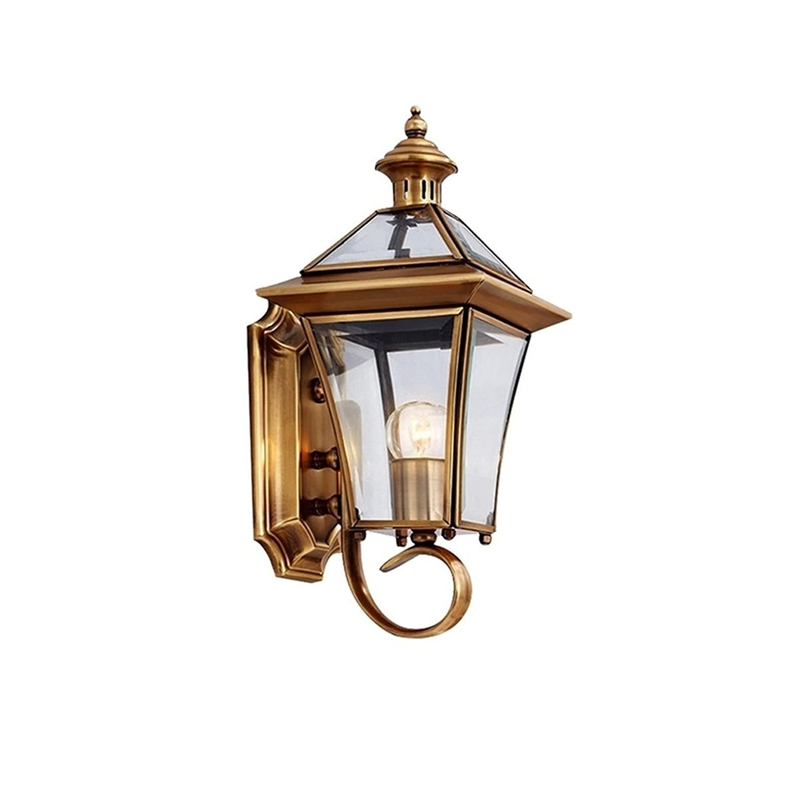 OLSKFUH Wall Lamp, Led Brass Outdoor Wall Lamp Indoor Wall Light Sconce Lighting Fixture Glass Lampshade Bedside Lamps, Garden Lights Decorative For Corridor, Balcony, Courtyard,