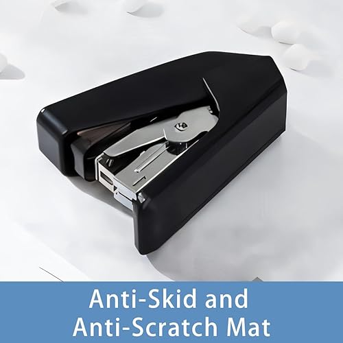 Miniatura 6 de Deli Engrapadora de escritorio sin esfuerzo, capacidad para 25 hojas, engrapadora táctil con un dedo, pequeña engrapadora portátil para escritorio,