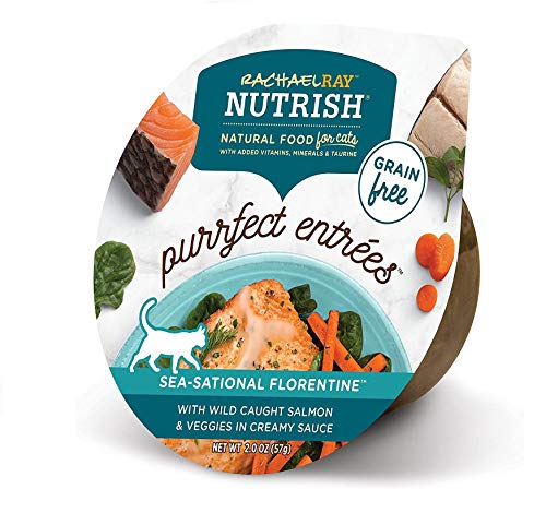 Rachael Ray Nutrish Purrfect Entrees Natural Wet Cat Food Wild Caught Salmon 2 Ounce Cup (Pack of 12) Grain Free