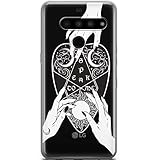 Mertak Clear Phone Case Compatible with LG Stylo 6 5 4 K61 K51S K41S K30 K20 Q70 Q60 Witchcraft Flexible Horror TPU Design Slim Occult Protective Lightweight Silicone Cover Ouija Board Oracle Hands