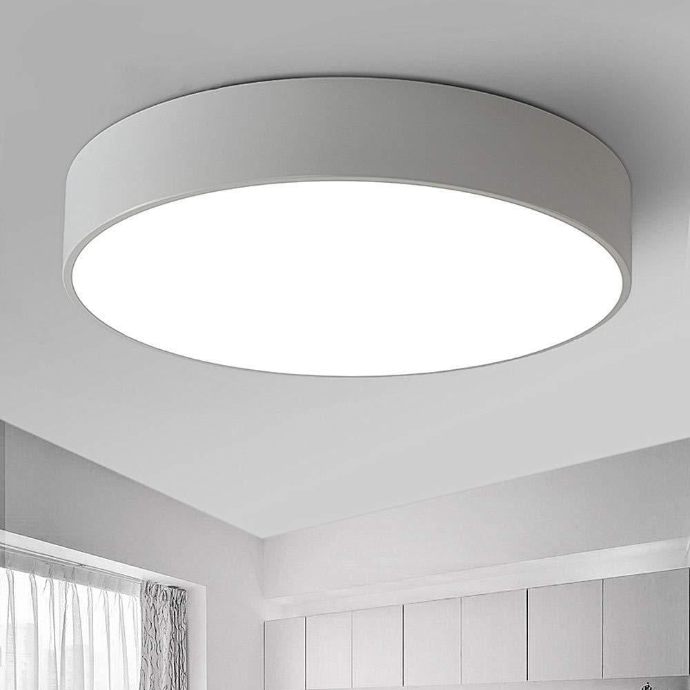 LYMSXAZOU LED Round Flush Mount Ceiling Light 9‘‘ Modern Chandelier Lighting Fixture for Bedroom Living Room (White)(White)