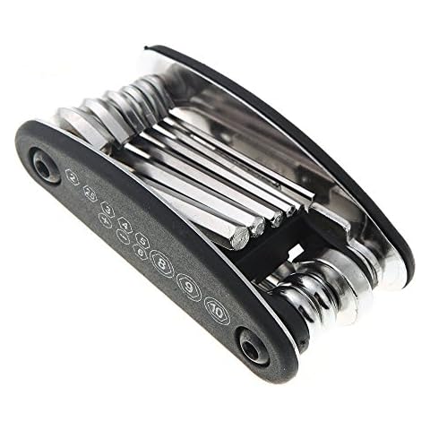 Powcan 16 in 1 Multifunction Bicycle Bike Mechanic Repair Tool Kit Handheld Folding Cycling Emergency Repair Tools Set Cover