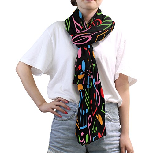 Use4 Lovely Color Music Note Chiffon Silk Long Scarf Shawl Wrap3