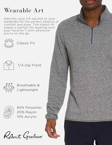 Robert Graham Men’s Cariso Long-Sleeve 1/4-zip Knit Pullover Shirt2