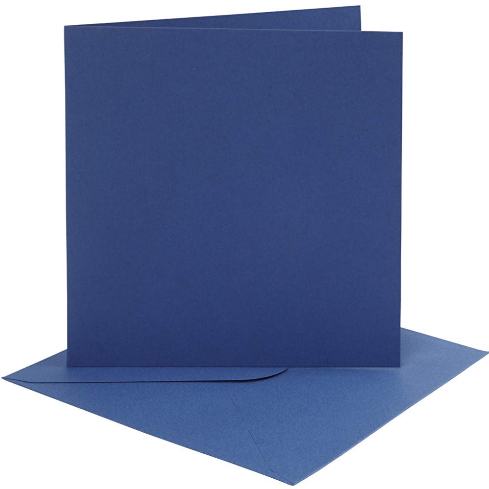 Crafty Capers Dark Blue 4 6X6 Cards & Envelopes For Card Making Crafts | Card Making Blanks