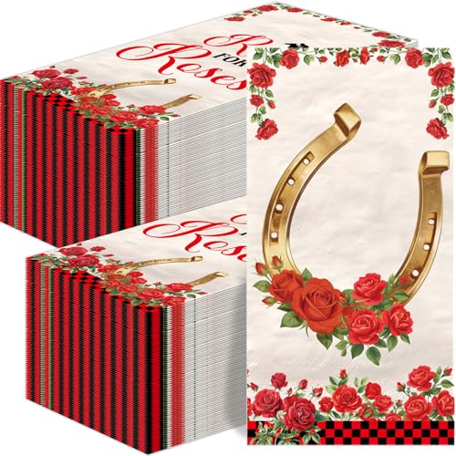 Fancy Land Horse Racing Napkins 100 Pcs Derby Horse Disposable Paper Napkins Party Supplies