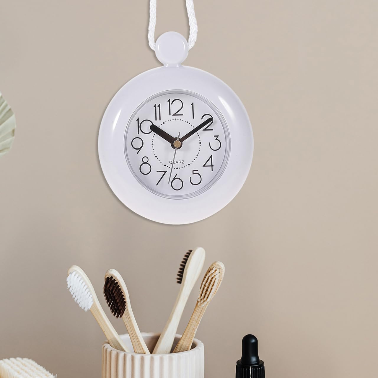 Orologio Da Bagno Impermeabile Da Parete Con Design Sospeso E Digitale Senza Batteria Orologio Piccolo Da Doccia Bianco Con Corda Perfetto Per Decorazione Bagno E Spazi Ridotti