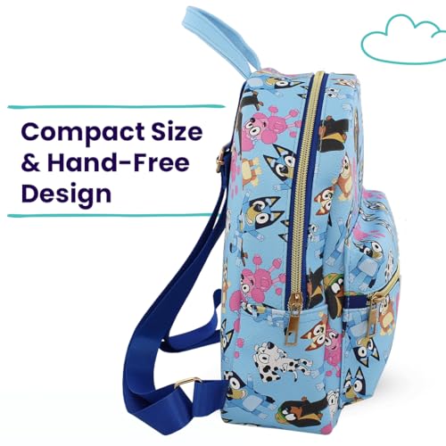 Bluey and friends Mini PU Leather Backpack Purse with Adjustable Straps 10 In (Blue, One Size)2