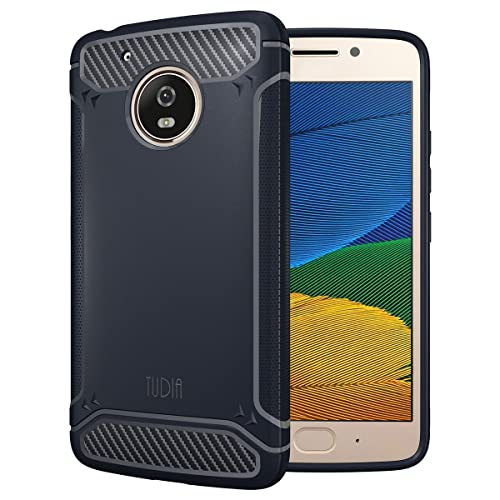 TUDIA Moto G5 Funda, Ultra Delgado Fibra de Carbon TAMM TPU Caso de Parachoques de protección Funda...