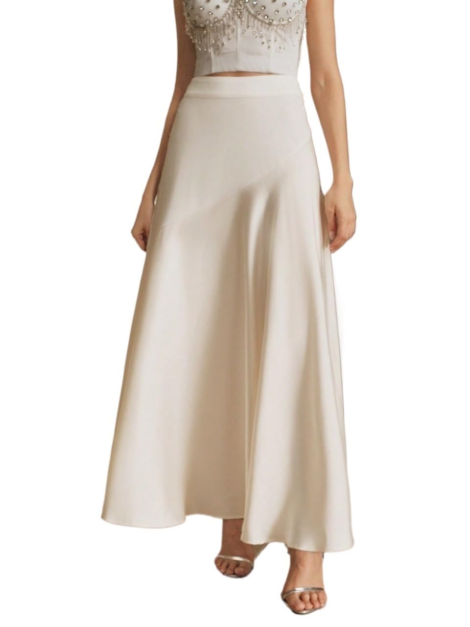 Womens Flowy Trendy Skirt Solid Color Long Skirt