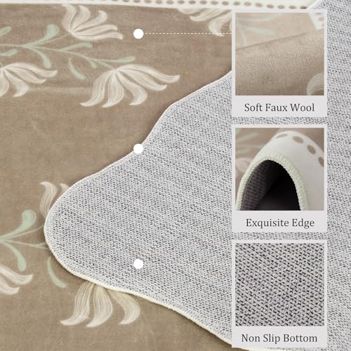 Tapete corredor floral scalloped 2x6 lavable antideslizante miniatura 5