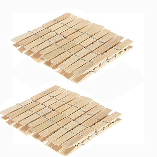 Wooden Clips Bamboo Cloth Pegs Set of 40 Clips