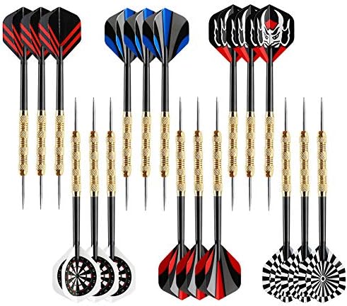 Accmor Metal Tip Darts, Steel Tip Darts, Professional Metal Darts, Darts Metal Tip Set, Metal Darts for Dartboard,18 pcs ﻿