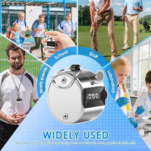 TMWEFUSC 20 Pack Clicker Counter， 4-Digital Metal Handheld Tally Counter， Hand Counter Clicker with Hanging Hook Pitch Counter for School Sport Event,Coaching Counting Numbers - Thumbnail 7