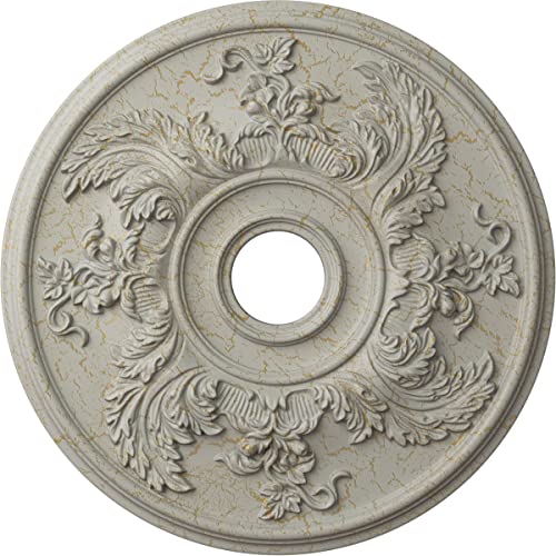 Ekena Millwork CM23ACPCC Ceiling Medallion, Pot of Cream Crackle