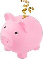 Rachan Unbreakable Pink Piggy Bank for Kids - Shatterproof Plastic Coin Saver, Large Money Bank Birthday Gift for Boys & Girls