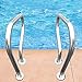 GOODBZ Swimming Pool Safety Hand Rail Swimming Pool Handrail Stair Rail, 55x37 Inch Stainless Steel Swimming Pool Railings for Inground Pools or Steps, Pool Handrail with All Accessories