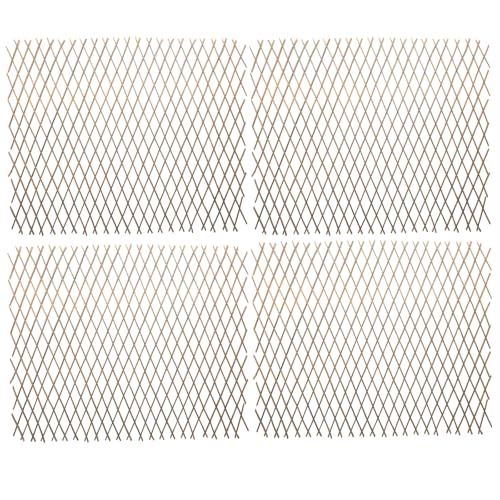 Sprigra Natural Willow Lattice 4pcs, Willow Expandable Fence 36x98 Inch, Reusable Lattices Trellis for Climbing Plants, Expandable Fence Support Plant Climbing, Outdoor Yard, Indoor Decorative Fence