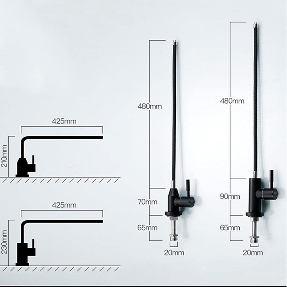 Rubinetto Filtro Acqua Potabile Nero Universale 360 ​​Rotazione Osmosi Inversa Rubinetto Purificatore Lavandino Cucina Adatto Sistemi Filtro Acqua Potabile-B